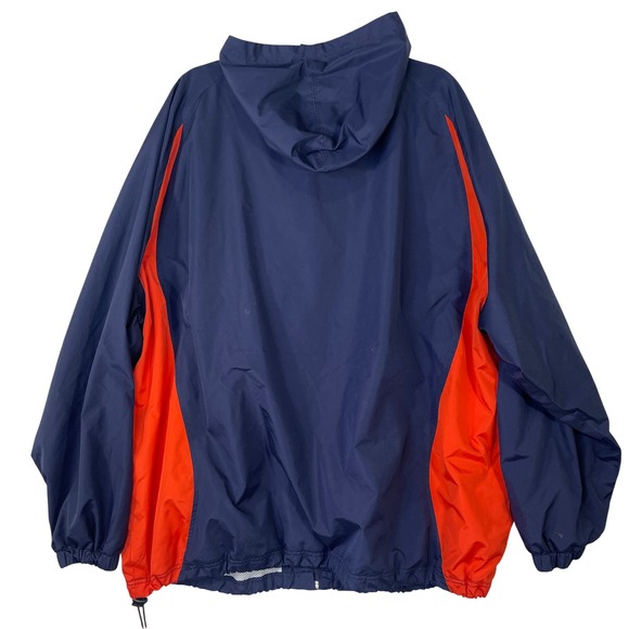 NCAA Illinois Fighting Illini Windbreaker Jacket Navy Orange Mens 2XL Hooded - Picture 11 of 11